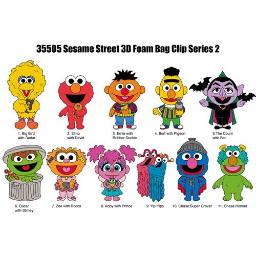 Sesame Street Series 2 3D Foam Bag Clip