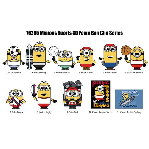 Minions Sports 3D Foam Bag Clip