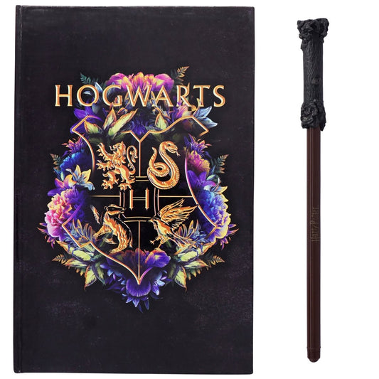 Harry Potter Hogwarts Purple School Crest Journal with Wand Pen