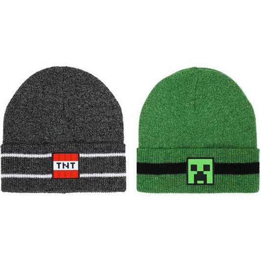 Minecraft Creeper and TNT Cuff Beanie Set of 2