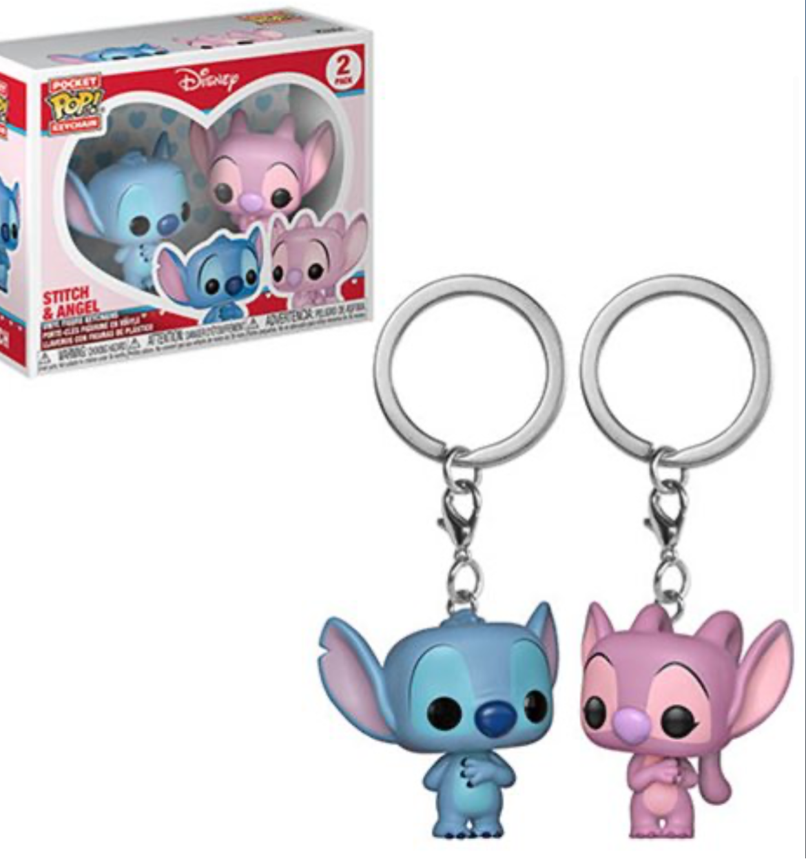 Lilo & Stitch Angel and Stitch Funko Pocket Pop! Key Chain 2-Pack