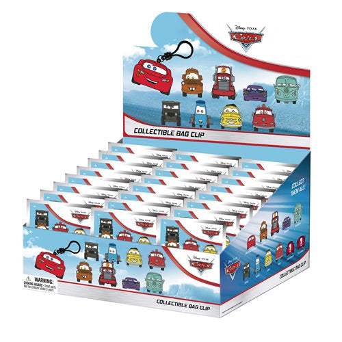 Cars 3D Foam Bag Clip Display Case of 24
