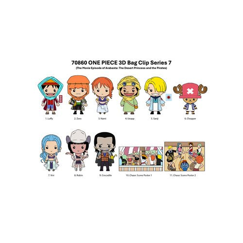 One Piece Series 7 3D Foam Bag Clip Display Case of 24
