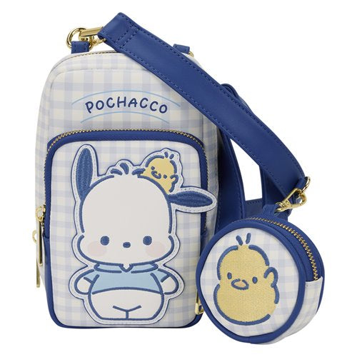 Sanrio Pochacco Gingham Crossbody Sling Bag with Coin Bag
