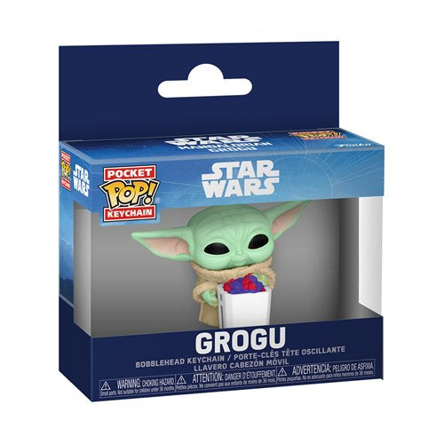 Star Wars: The Mandalorian and Grogu Grogu with Snack Funko Pocket Pop! Key Chain