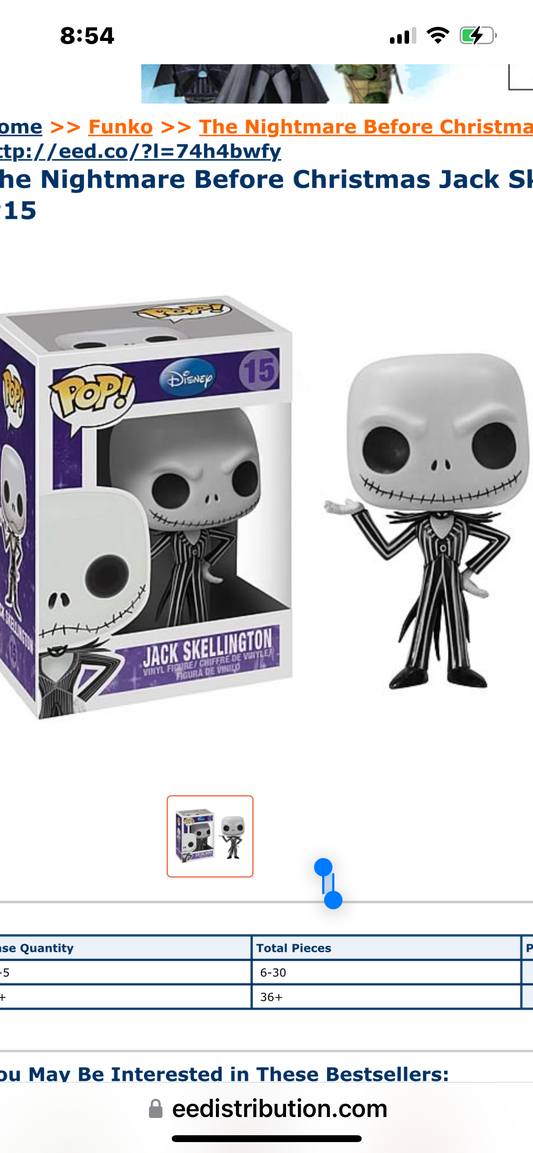 Jack Skellington Funk Pop #15