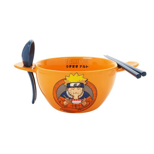 Naruto Ceramic Ramen Bowl with Chopsticks and Spoon