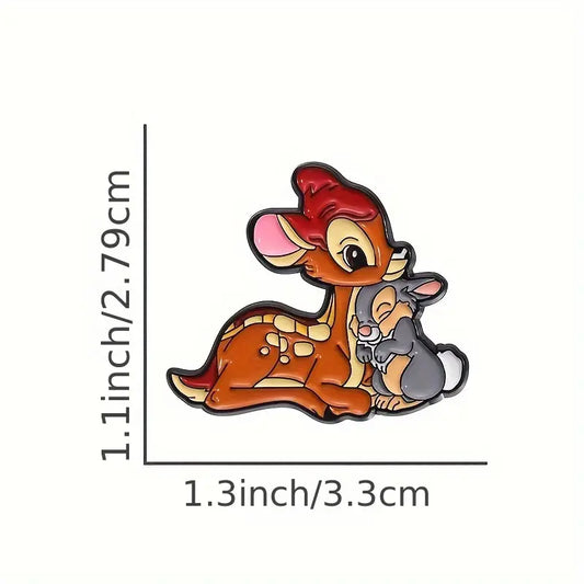 Cartoon Deer Rabbit Zinc Alloy Brooch