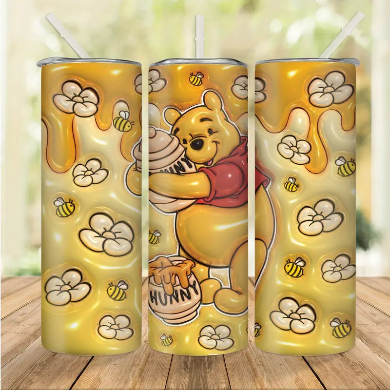 Pooh design 20 ounce Tumbler with straw